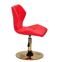 Стілець Torino GD-Base шкірозамінник червоний 1007 на золотій круглій опорі з регулюванням висоти сидіння, фото 4