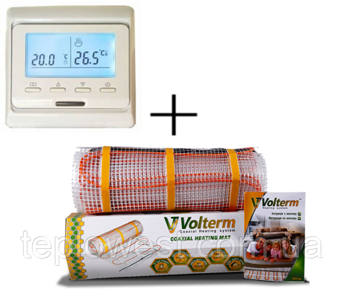 Нагрівальний мат Volterm Classic Mat 3,8 м2 540 Вт із програмованим терморегулятором Е51