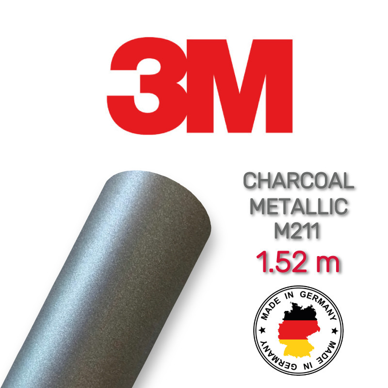 3M 2080 M211 Matte Charcoal Metallic — вугільна матова плівка під метал 1.524 м