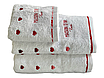 Набір махрових рушників Maison d'or Candy White Red 32х50см + 50х90см + 70х140см Білі, фото 4