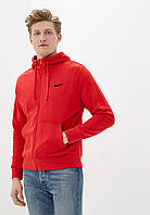 Спортивная мужская кофта на змейке Nike, красная