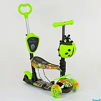 Самокат 5в1 55945 Best Scooter, АБСТРАКЦИЯ, PU колеса, ПОДСВЕТКА КОЛЕС, в коробке