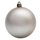 Набір ялинкових іграшок - кулі, 6 шт, D8 см, сріблястий, матовий, пластик (250287), фото 2