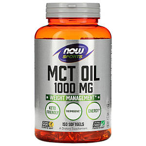 Масло з середньоланцюжковими тригліцеридами Now Foods MCT Oil 1000 мг 150 капс.