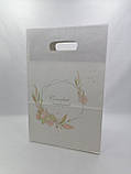 Білий весільний паперовий весільний пакет з написом "Солодкий подарунок", фото 4