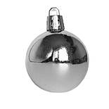 Набір ялинкових іграшок - міні-кулі, 16 шт, D4 см, сріблястий, глянець, пластик (890650), фото 2