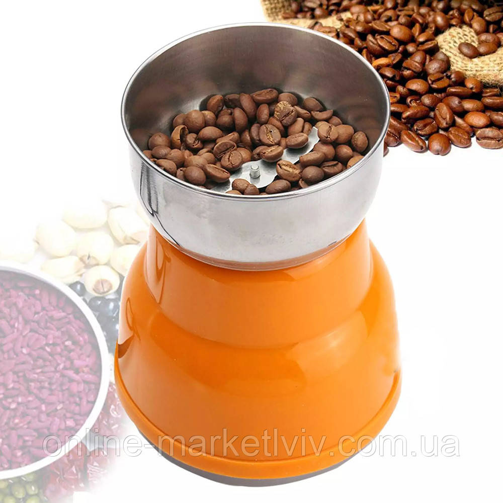 Електрична кавомолка 220V, Domotec MS-1406 / Подрібнювач кави / Кавомолка з нержавіючої сталі, фото 1