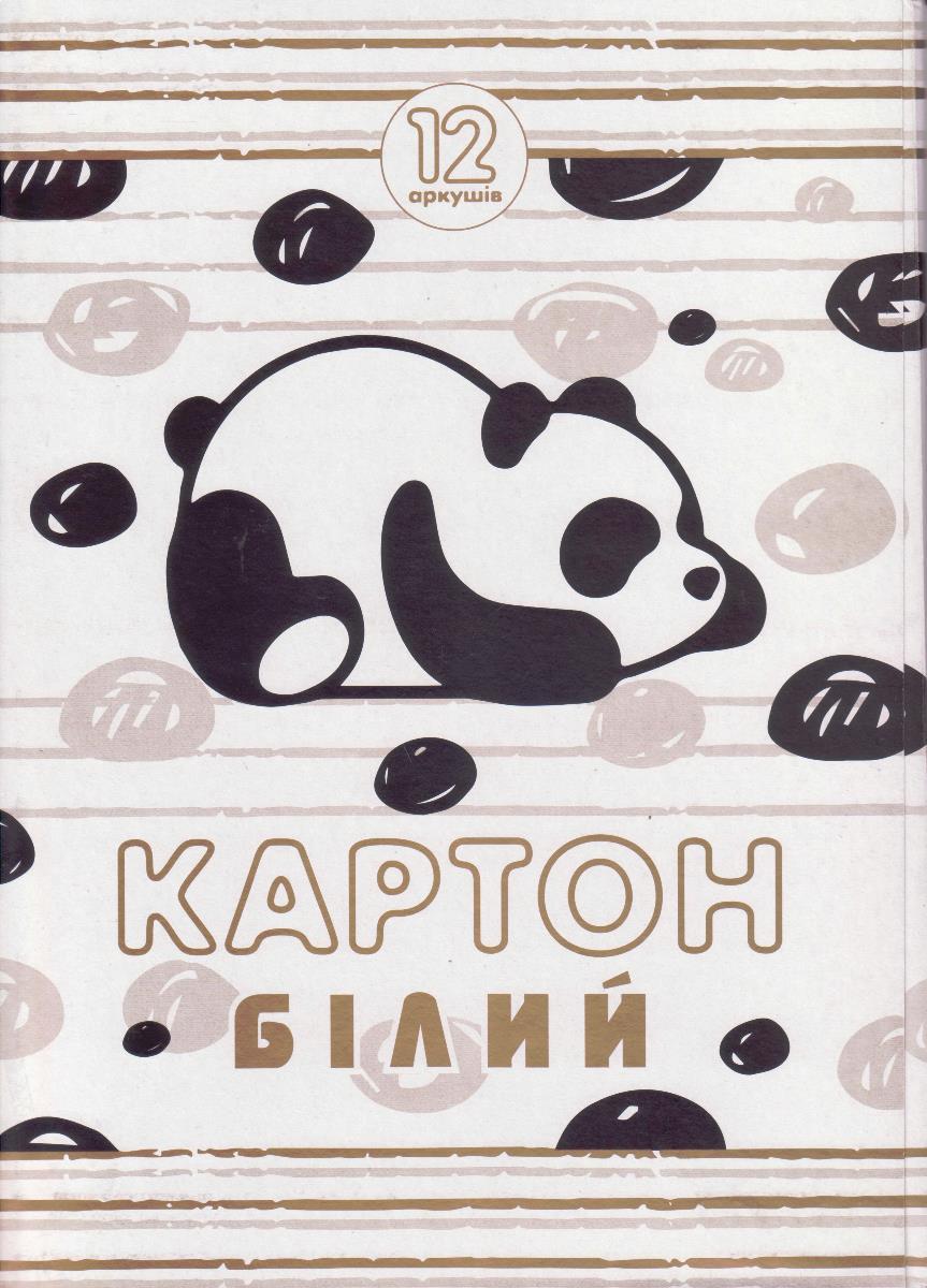 Набір білого картону А4 12 листів, 2-х стороній "Ведмедик" 1В 602