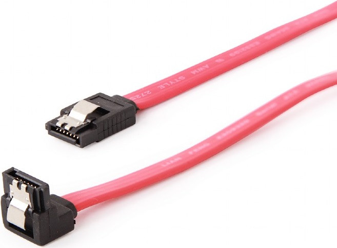 Кабель Cablexpert SATA III 0.5m із засувкою і кутовим роз'ємом (CC-SATAM-DATA90), фото 1