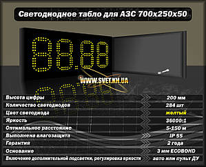 Світлодіодне табло для АЗС 700x250x50