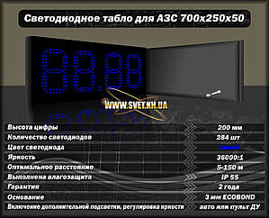 Світлодіодне табло для АЗС 700x250x50
