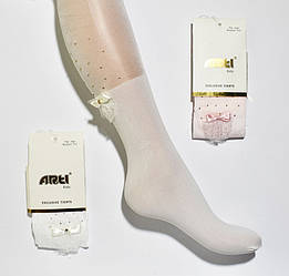 Колготи еластичні для дівчинки, з бантиком і стразами