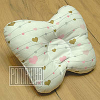 Дитяча ортопедична подушка Метелик для новонароджених дітей малючків немовлят в ліжечко 4060 Рожевий