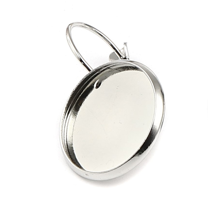 Основа для сережок Finding Швенза з замком Метал Під круглу вставку 16 мм 29 мм x 18 мм Ціна за 1 шт