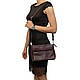 Жіноча шкіряна сумочка 35 бордо, фото 9