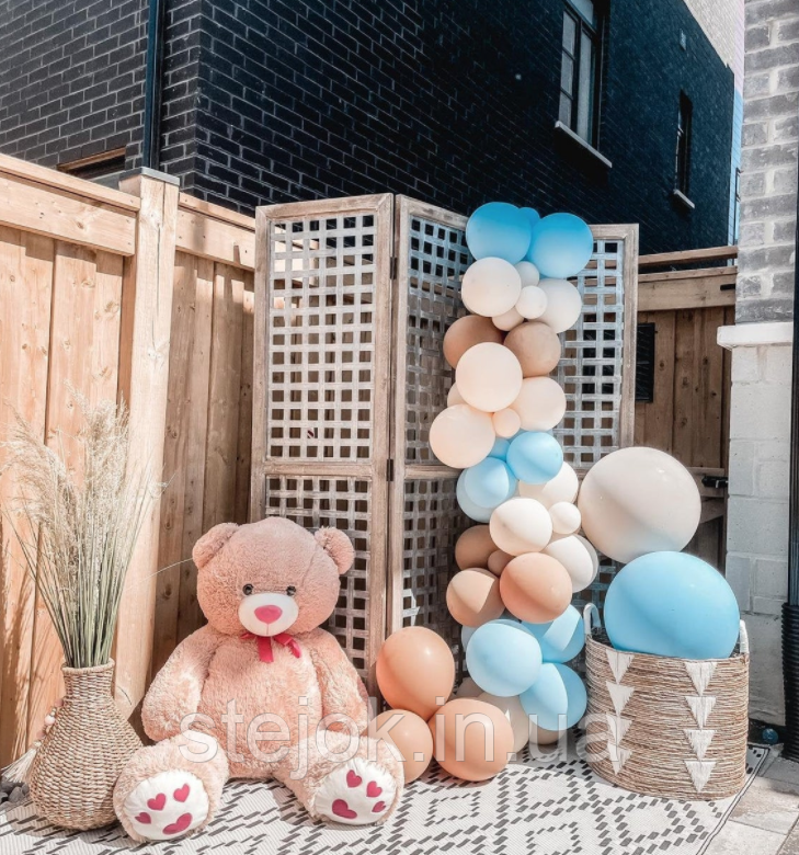 Арка з повітряних кульок Teddybear Boho cream, фото 1