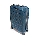 Ударостійка і надійна валіза з поліпропіену для ручної поклажі Airtex Jupiter синя, фото 2