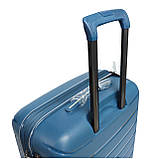 Ударостійка і надійна валіза з поліпропіену для ручної поклажі Airtex Jupiter синя, фото 4
