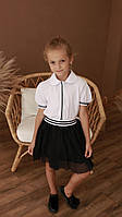 Блузка для девочек С коротким рукавом Белый шифон 64513 Papali Украина