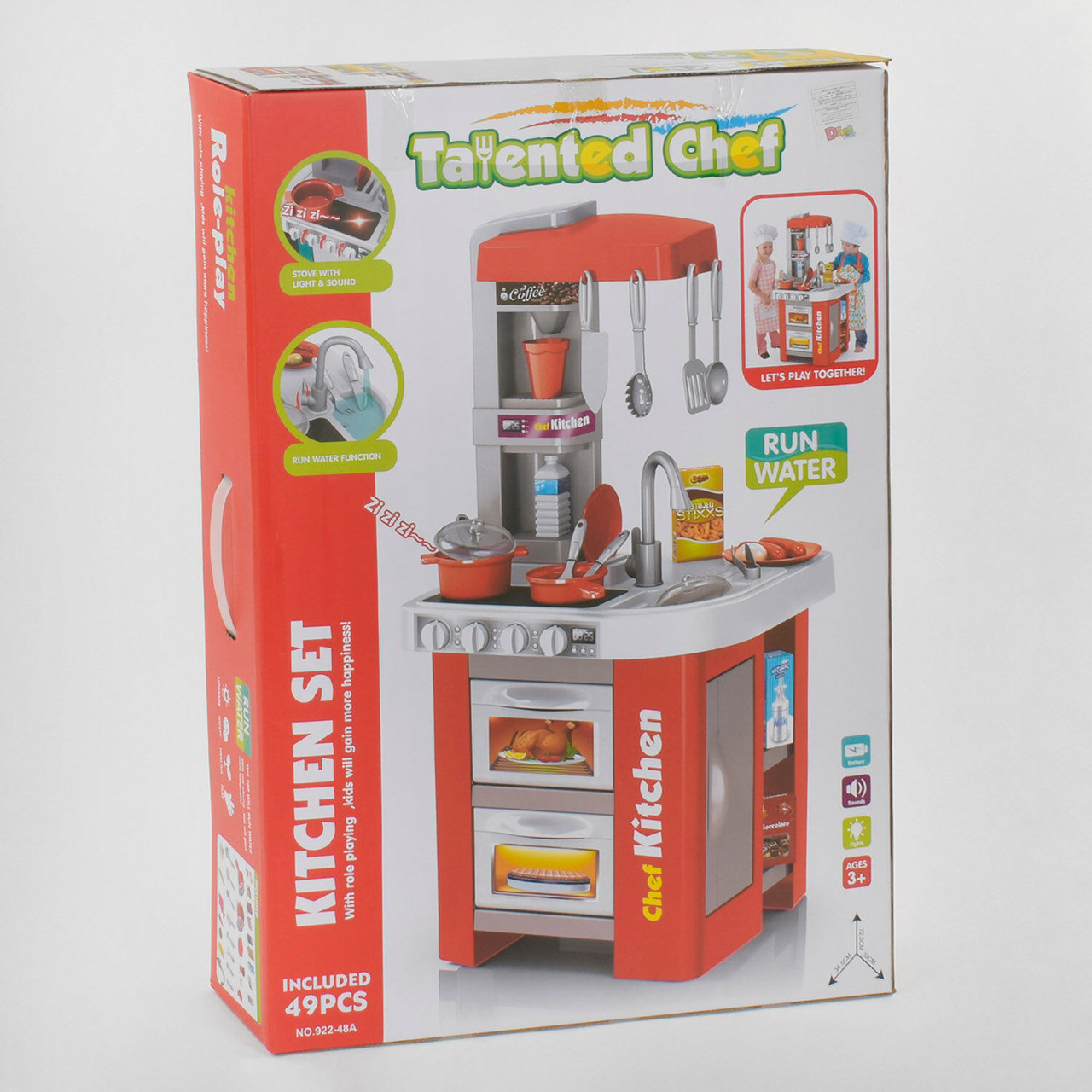 Дитяча кухня зі звуком світловими ефектами вода 49 предметів 922-48 А