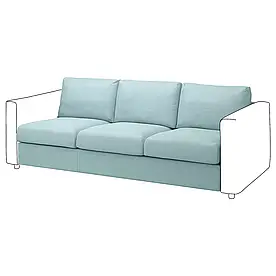 IKEA VIMLE Чохол на 3-місцеву секцію, Saxemara блакитний (504.960.98)