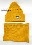 Оптом шапки 44 46 48 50 і 52 трикотажна з хомутом подвійна шапка головні убори дитячі гурт (ОШ425), фото 2