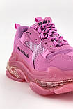 Жіночі кросівки Balenciaga Triple S Clear Sole Pink, рожеві шкіряні кросівки баленсіага тріпл с баленсіяга, фото 7