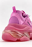 Жіночі кросівки Balenciaga Triple S Clear Sole Pink, рожеві шкіряні кросівки баленсіага тріпл с баленсіяга, фото 5