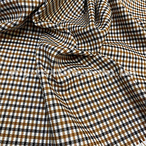 Костюмна (брючна) тканина Шотландка Гірчичний