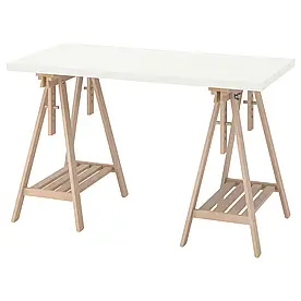 IKEA LAGKAPTEN / MITTBACK Письмовий стіл, білий / береза (294.167.82)