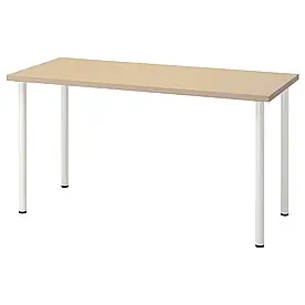 IKEA MÅLSKYTT / ADILS Письмовий стіл, береза / білий (294.177.48)
