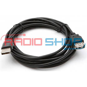 Кабель подовжувач USB 2.0 тип A штекер — гніздо 0.6m чорний