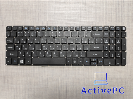 Клавіатура для ноутбука ACER (E5-522, E5-573) rus, black, без фрейму, фото 1