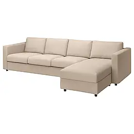 IKEA VIMLE Диван 4-місний з шезлонгом, Халларп бежевий (493.995.07)
