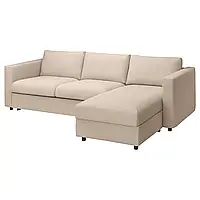 IKEA VIMLE Чохол на 3-місний диван-ліжко з шезлонгом, Халларп бежевий (893.993.41)