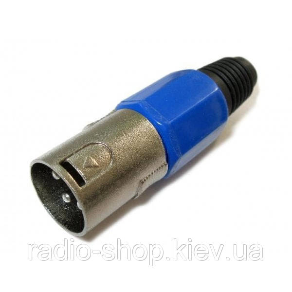 Штекер XLR, кабельний 3pin синій CANON