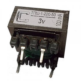 Ш-образний трансформатор ТПШ-1-220-50 1W 3V 100mA Т-3 Калач 30x25.5х29мм