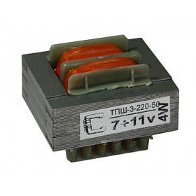Ш-образний трансформатор ТПШ-3-220-50 4W 7V+11V Т22 42х36х31мм (для мікрохвильовок)