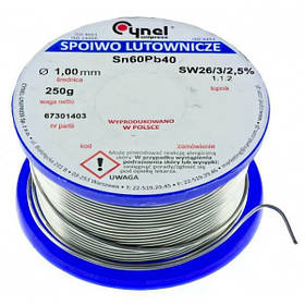 Припій Cynel Sn60Pb40 1 mm (250g)