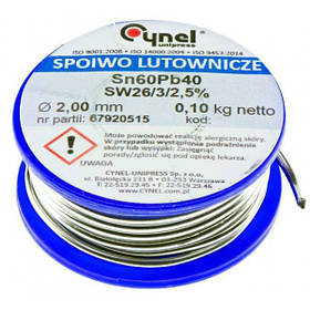 Припій Cynel Sn60Pb40 2 mm (100g)