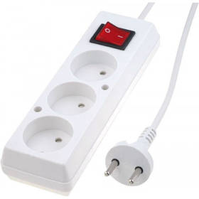 Подовжувач мережевий 3 гнізда 5 м із вимикачем