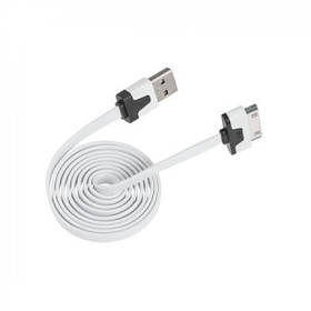 Кабель для Apple iPhone 4 білий плоский