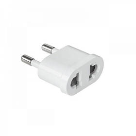 Перехідник мережевий з євро на американську розетку білий