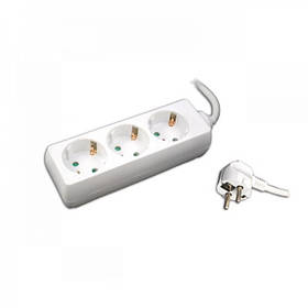 Подовжувач мережевий 3 гнізда 5 м із заземленням типу SCHUKO