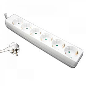 Подовжувач мережевий 6 гнізд 3 м із заземленням типу SCHUKO