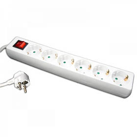 Подовжувач мережевий 6 гнізд 3 м із вимикачем і заземленням SCHUKO