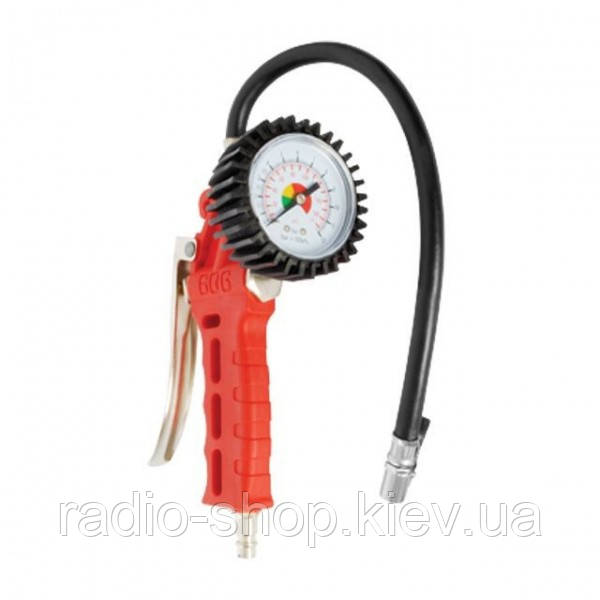 Пістолет для підкачування коліс із манометром 63 мм пневматичний. PROF 60G INTERTOOL PT-0505, фото 1