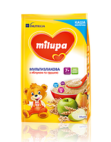 Каша Milupa (Милупа) молочная мультизлаковая с яблоком и грушей для детей от 7-ми месяцев 210гр