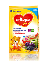 Каша Milupa (Милупа) мультизлаковая с яблоком и черносливом молочная для детей от 7-ми месяцев 210гр