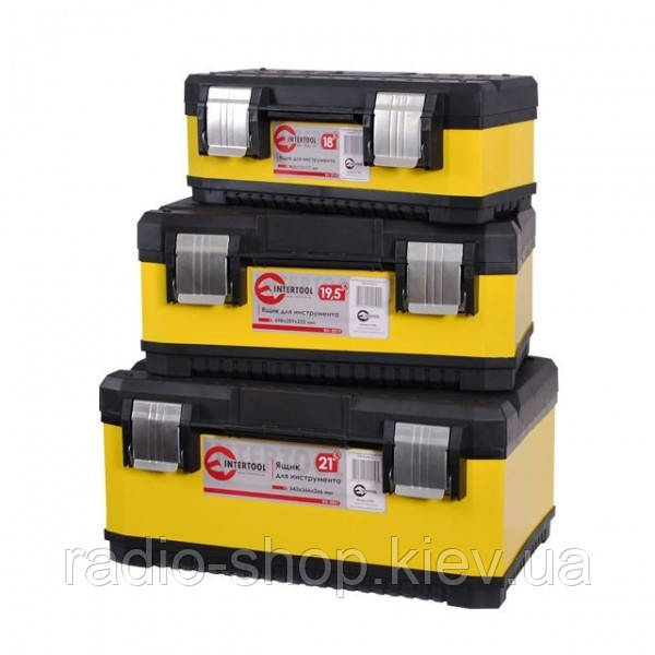 Комплект ящиків для інструментів із металевими замками, 3 шт. INTERTOOL BX-2003, фото 1